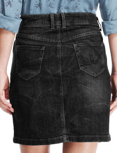 Marks and Spencer - - M&5 BLACK Cotton Rich Denim Skirt - Size 8 and 14