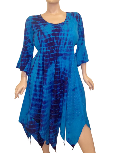 Doorwaytofashion Tie Dye Maxi Dress – Soft Viscose, Boho Corset Lace Up, Pixie Hem – Plus Size 18-22