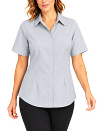 Heritage SILVER Oxford Cotton Blend Moira Blouse - Size 6 to 20