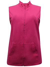 PINK Pure Cotton Funnel Neck Gilet - Plus Size 12 to 28