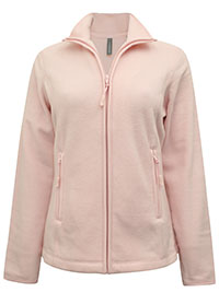 PALE-PINK Full Zip Micro Fleece Jacket - Size 8 to 22 (S to 3XL)