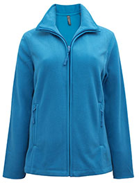 TROPICAL-BLUE Full Zip Micro Fleece Jacket - Size 12/14 to 24/26 (L to 4XL)