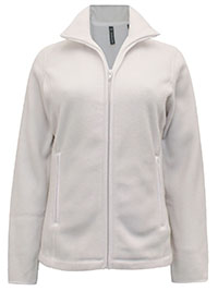 WHITE Full Zip Micro Fleece Jacket - Size 8 to 18/20 (S to 2XL)
