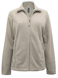 BEIGE Full Zip Micro Fleece Jacket - Size 10 to 24/26 (M to 4XL)