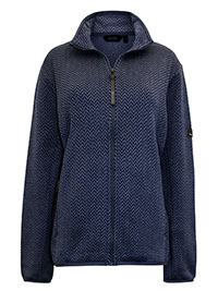 NAVY Elzie Full Zip Chevron Fleece - Size 8 to 20