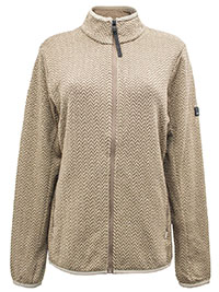 LIGHT-BROWN Elzie Full Zip Chevron Fleece - Size 8 to 18