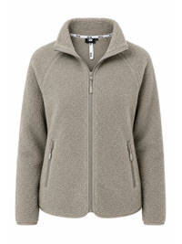 Womens BEIGE Full Zip Fleece Jacket size XS to XL