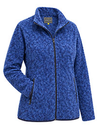 BLUE Leaf Print Funnel Neck Zip Fleece Jacket - Size S to XL