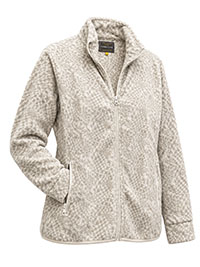 GREY Abstract Print Funnel Neck Zip Fleece Jacket - Size S to XL