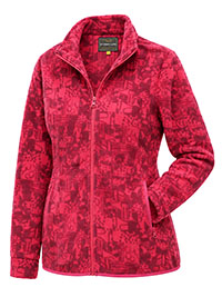 PINK Abstract Print Funnel Neck Zip Fleece Jacket - Size S to XL