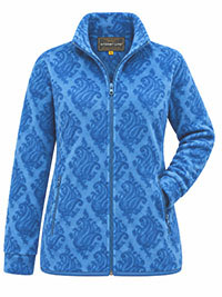BLUE Paisley Print Funnel Neck Zip Fleece Jacket - Size L