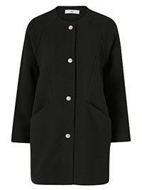 Ellos BLACK Jasmine Single Breasted Coat - Size 10 to 22 (EU 36 to 48)