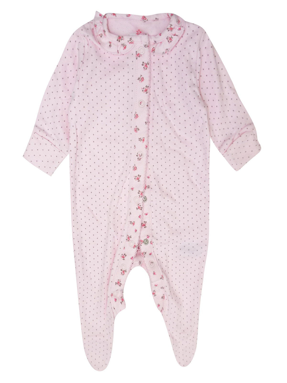 Baby Gi Girls Pink Jacquard Sleepsuit main image 1