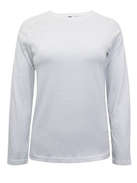 WHITE Older Girls Pure Cotton Long Sleeve T-Shirt - Age 10/11Y