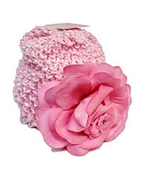 PINK Girls 3D Flower Beanie Hat - Age 3+