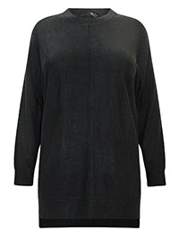 Curve BLACK Front Seam Detail Knitted Jumper - Plus Size 14/16 to 30/32