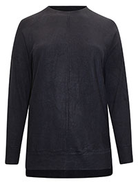 Curve NAVY Seam Detail Knitted Jumper - Plus Size 14 to 30/32