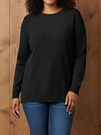 Curve NAVY Seam Detail Knitted Jumper - Plus Size 14 to 30/32