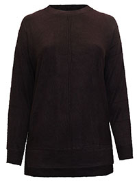 Curve AUBERGINE Seam Detail Knitted Jumper - Plus Size 16 to 30/32