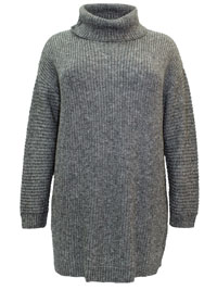 Curve BLACK Roll Neck Knitted Jumper - Plus Size 14 to 18