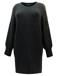 Curve BLACK Longline Knitted Jumper - Plus Size 16 to 26/28