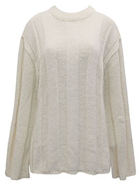 IVORY So Soft Wide Rib Chunky Knit Jumper - Size 8/10 to 24/26