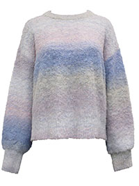 PINK/BLUE Wool Blend Fluffy Knit Tie Dye Jumper - Size 12 to 16 (S to L)