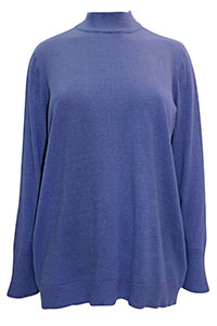 BLUE Curve Funnel Neck Pointelle Trim Jumper - Plus Size 14/16 to 26/28