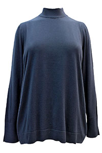 NAVY Curve Funnel Neck Pointelle Trim Jumper - Plus Size 18/20 to 30/32