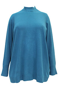 TEAL Curve Funnel Neck Pointelle Trim Jumper - Plus Size 18/20 to 34/36