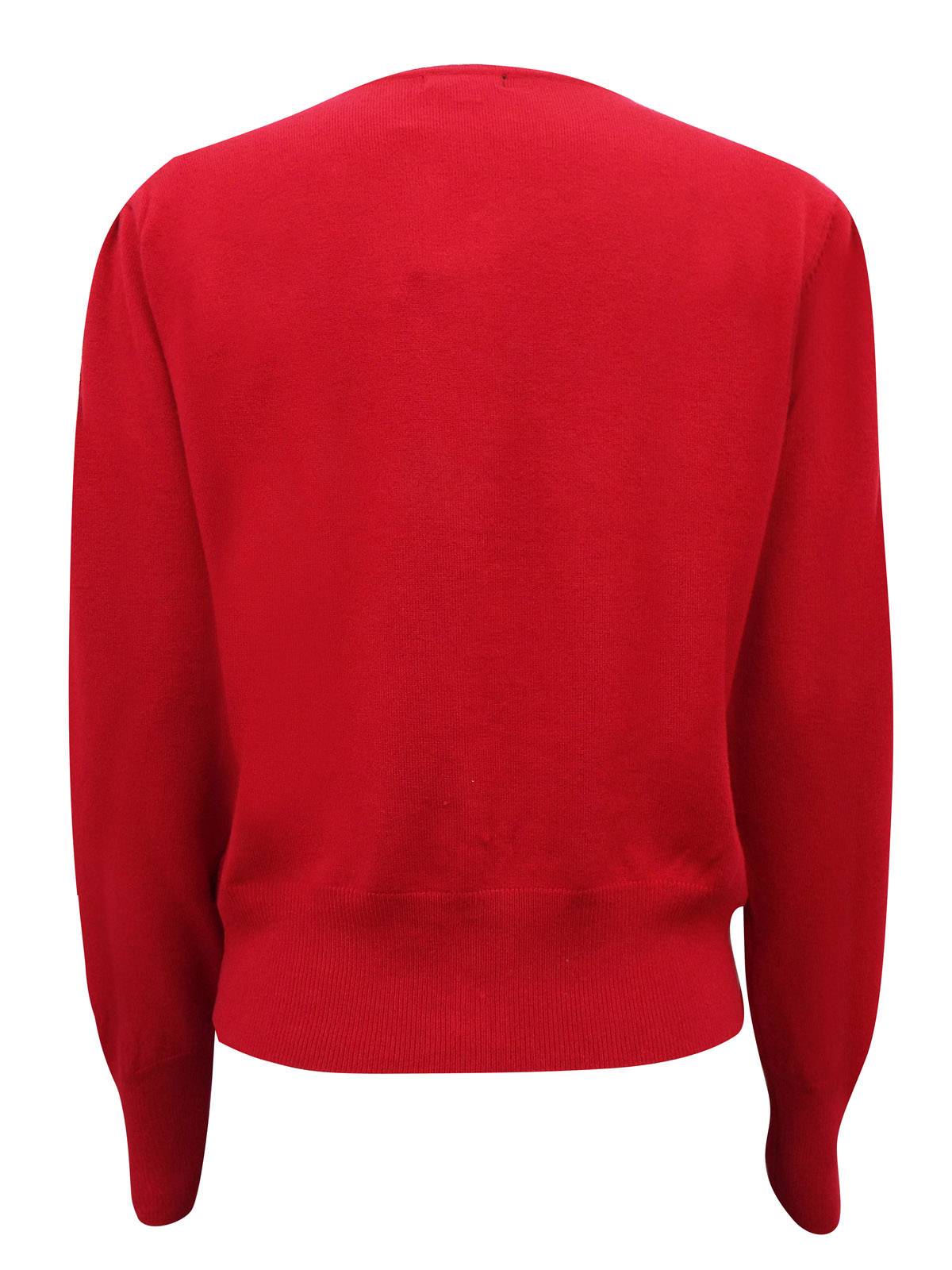 Hepburn - - Hepburn RED Cut-Work Embellished Fine Knit Cardigan - Size ...