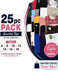 Mix lot of 25 branded tops size 6 to 18