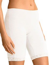 IRREGULAR - IVORY Cotton Rich Lace Trim Long Briefs - Size 10/12 to 30/32 (S to 3XL)
