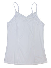 WHITE Lace Front Short Slip Dress - Plus Size 12 to 24 WHITE Lace Front Short Slip Dress - Plus Size 12 to 24