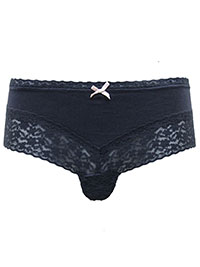 PETROL Lace & Bow Detail Brazilian Knickers - Size 8/10 to 22 (S to XXL)