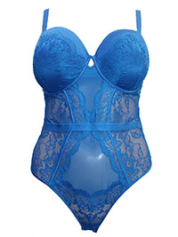 COBALT Floral Lace Underwired Bodysuit - Size 34 to 42 (D-DD-E-F)