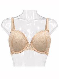NUDE Lace Padded & Wired Bra - Size 34 to 36 (A-B)