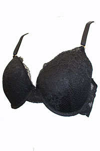 BLACK Lace Padded Full Cup Wired Bra - Size 36 to 38 (B-C)