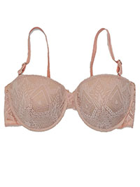 DUSKY-PINK Lace Padded & Wired Bra - Size 40 (B cup)