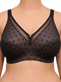 DEEP-OCEAN Soft Cup Spotted Mesh Total Support Bra - Size 44 to 46 (D cup)