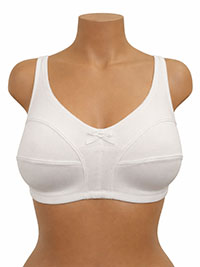 WHITE Pure Cotton Soft Basic Bra - Size 34 (C cup)