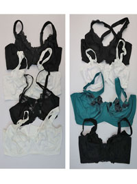 Lot of Assorted Plain and Lace trimmed bras Size 36 to 46 (C-D-DD-E-F)