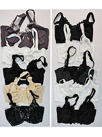 Lot of Assorted Plain and Lace trimmed bras Size 38 to 46 (C-D-DD-F)