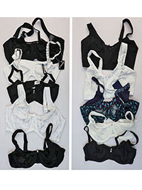 Lot of Assorted Plain,Lace trimmed, printed bras - Size 36 to 46 (C-D-DD-E-F)