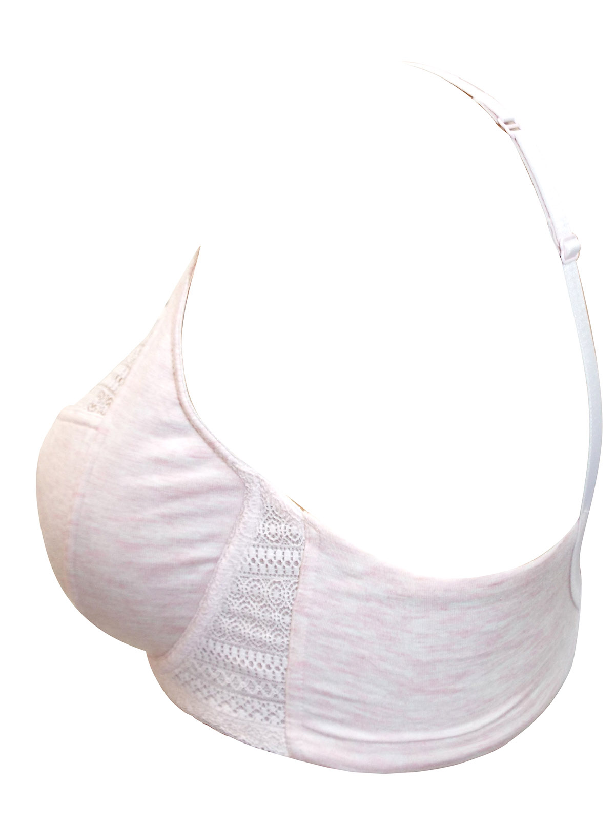 F&F - - F&F PINK Modal Blend Lace Trim Wired Full Cup Bra - Size 38 (DD ...