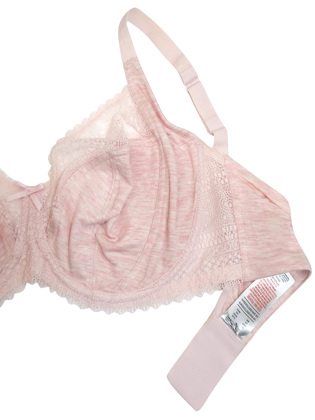 F&F - - F&F PINK Modal Blend Lace Trim Wired Full Cup Bra - Size 38 (DD ...