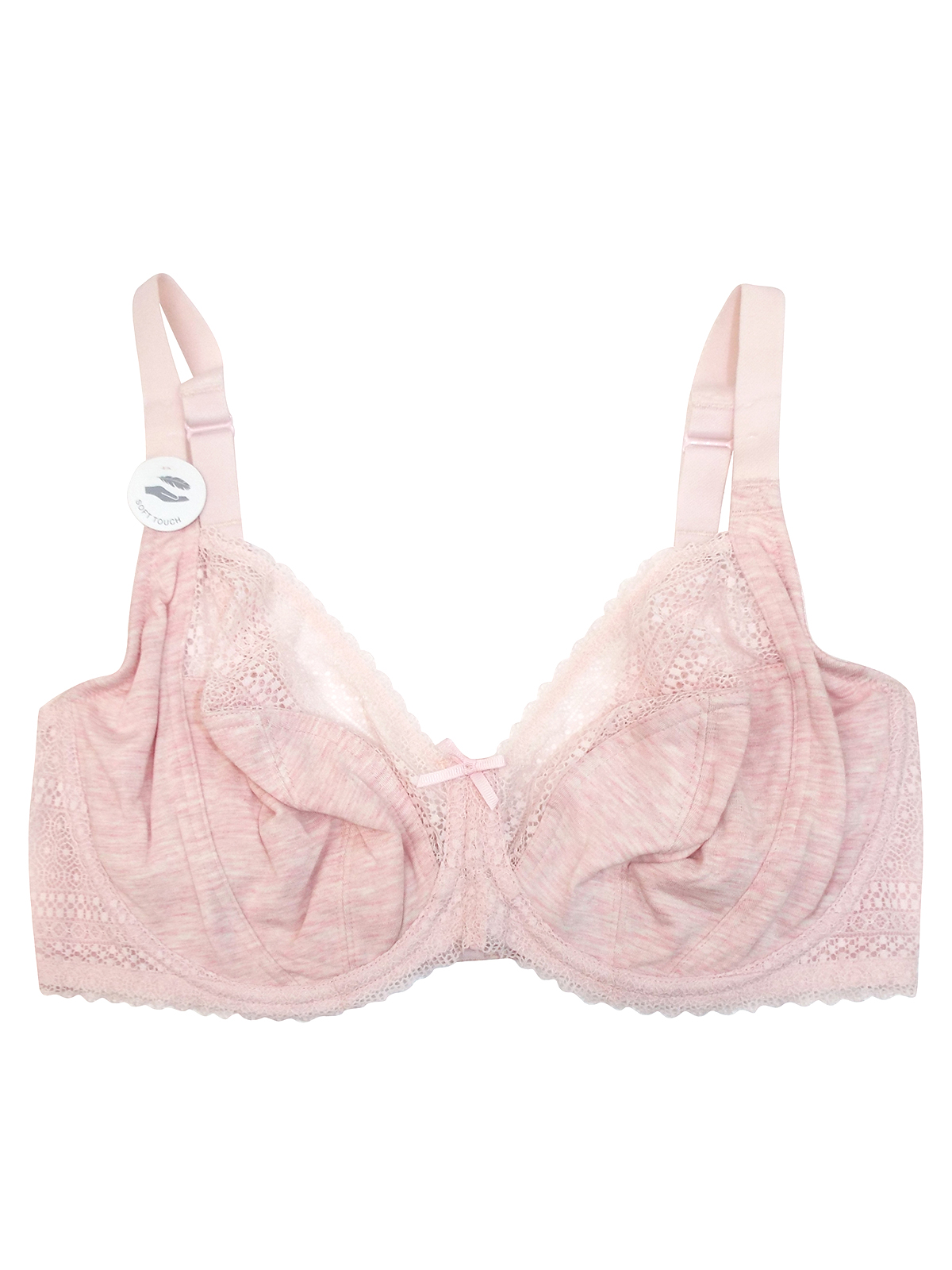 F&F - - F&F PINK Modal Blend Lace Trim Wired Full Cup Bra - Size 38 (DD ...