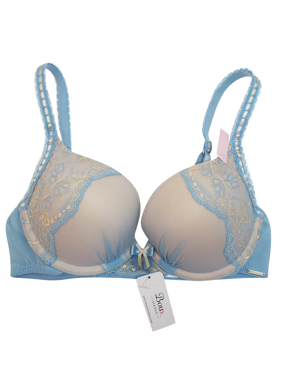 Slot Ribbon Bra Boux Avenue - - Boux Avenue BLUE Naomi Ribbon Slot Plunge Bra - Size 30 ...