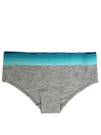GREY Contrast Trim Midi Knickers - Size 8 (S)