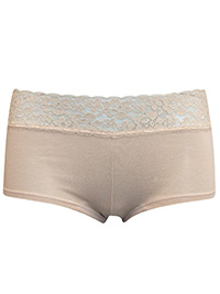 VS NATURAL Lace Trim Shortie Knickers - Size 8/10 to 20 (S to XL) VS NATURAL Lace Trim Shortie Knickers - Size 8/10 to 20 (S to XL)